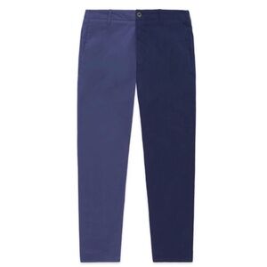 Teddy Fresh Two-Tone Blue Chino Trouser Pants Colorblock Cotton Streetwear